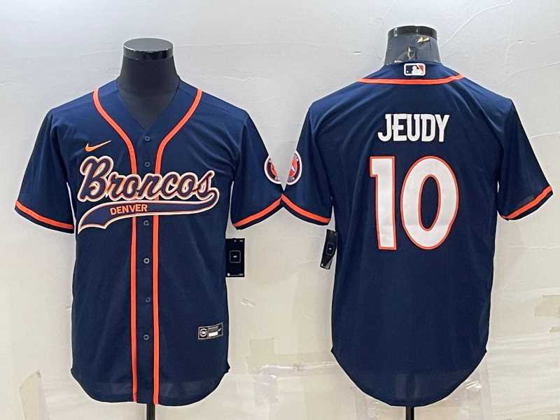 Men's Denver Broncos #10 Jerry Jeudy Navy Blue Stitched Cool Base Nike Baseball Jersey,We sell and wholesale Men's Denver Broncos #10 Jerry Jeudy Navy Blue Stitched Cool Base Nike Baseball Jersey on line form chian!